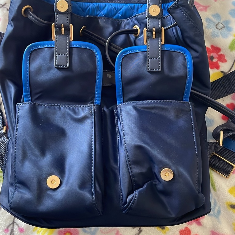 Tory Burch Blue Draw String Backpack - image 5